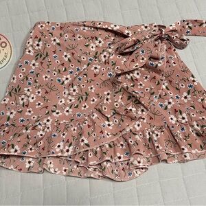Floral Pink Wrap Skort